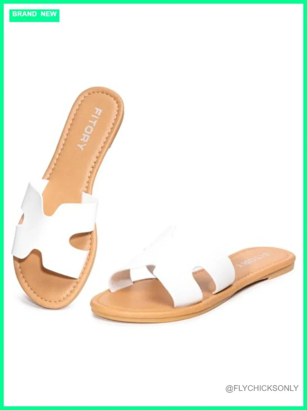 Faux Leather Comfortable Slide Sandals - Soft Insole, Lightweight, Slip On
